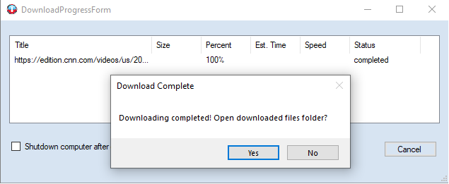 CNN video downloading progress